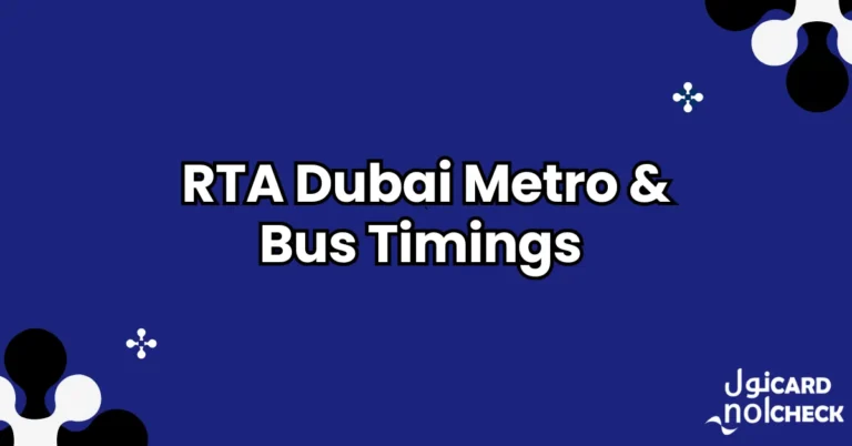 RTA Dubai Metro and Bus Timings